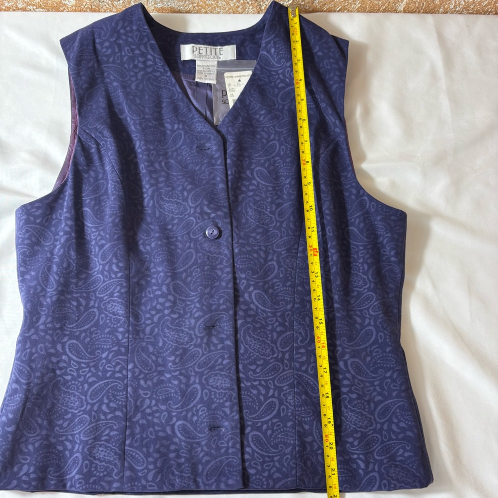 Vintage Petite Sophisticate 90's Classic 2Pc Set V-Neck Vest Pencil Skirt Size 8 - Picture 12 of 16